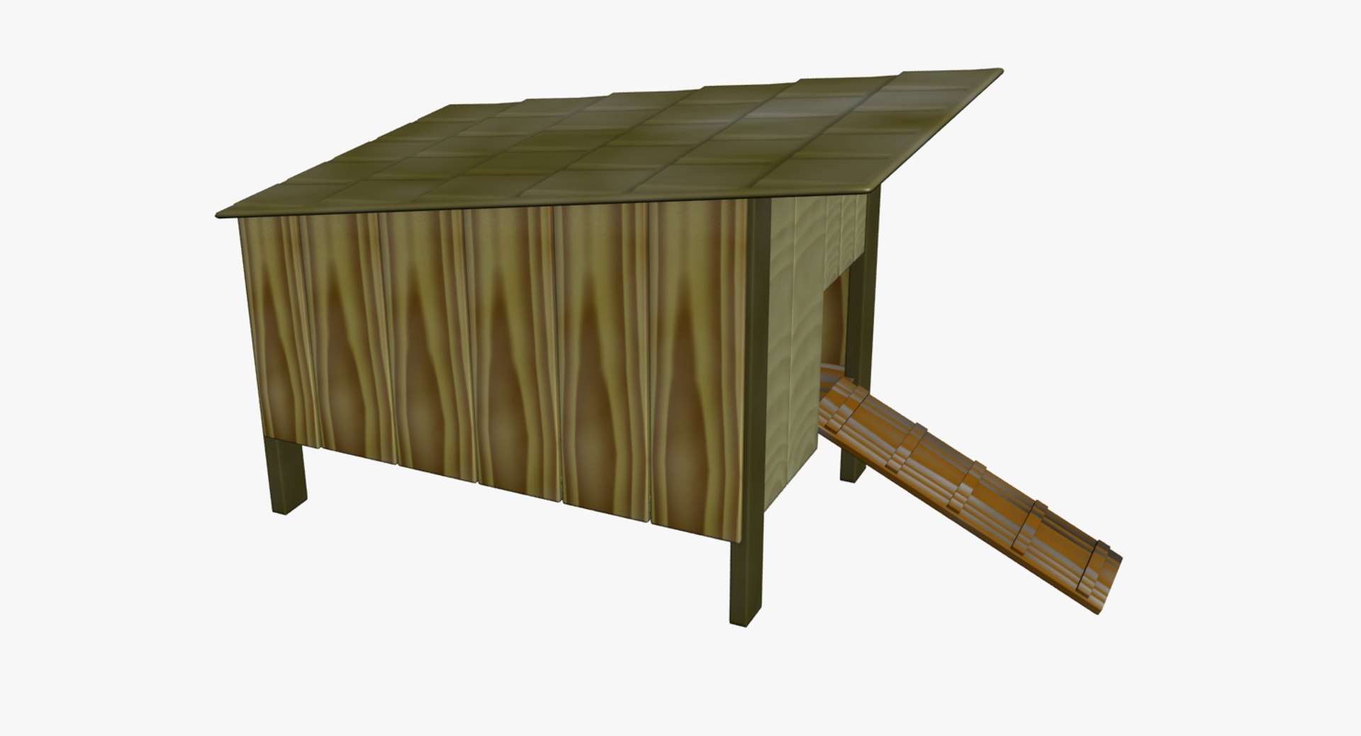 chicken coop hen house obj