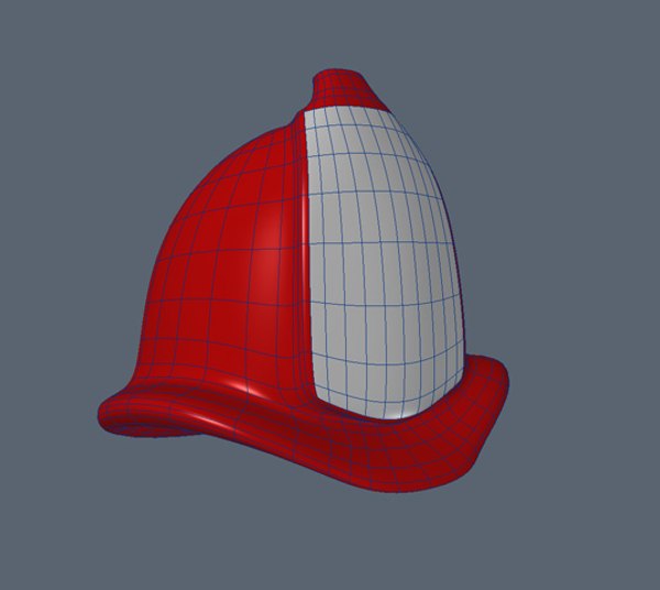 3d model of fireman cartoon hat uv