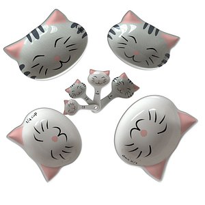 Cat Measuring Cups and spoons Nested Ceramic