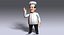 3D cartoon chef rigged character