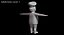 3D cartoon chef rigged character