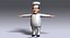 3D cartoon chef rigged character