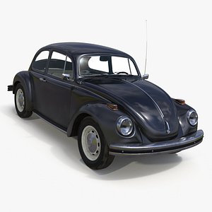 3D Vintage Volkswagen Beetle Simple Interior