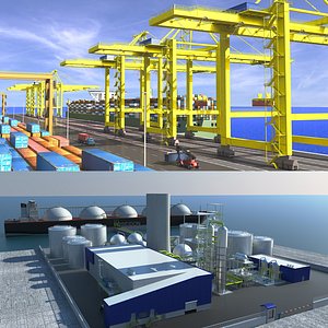 port sea refinery 3D