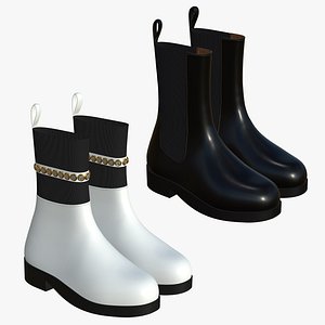 3D model Realistic Leather Boots V55