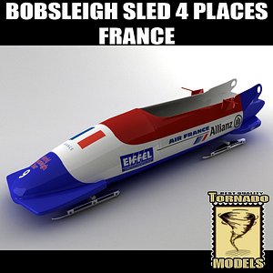 3dsmax bobsleigh sled 4 places