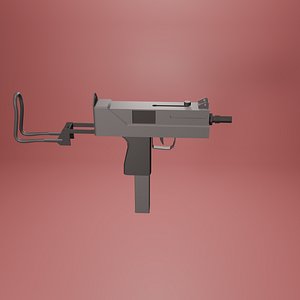 3D Low Poly Ingram Mac 10 model