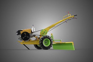 RAKE LEVELLER LEVELLING WALK BEHIND TRACTOR TWO WHEEL DIESEL GAS 3D model