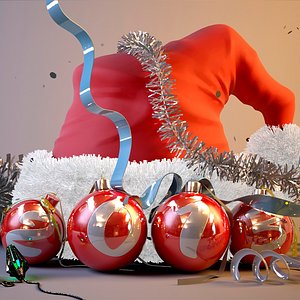 Christmas Santa Hat Bulb Scene