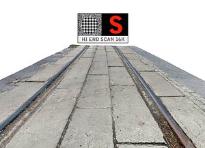 street tram tracks 16k 3d max