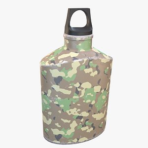 3D Flask Canister Camo Scraped model