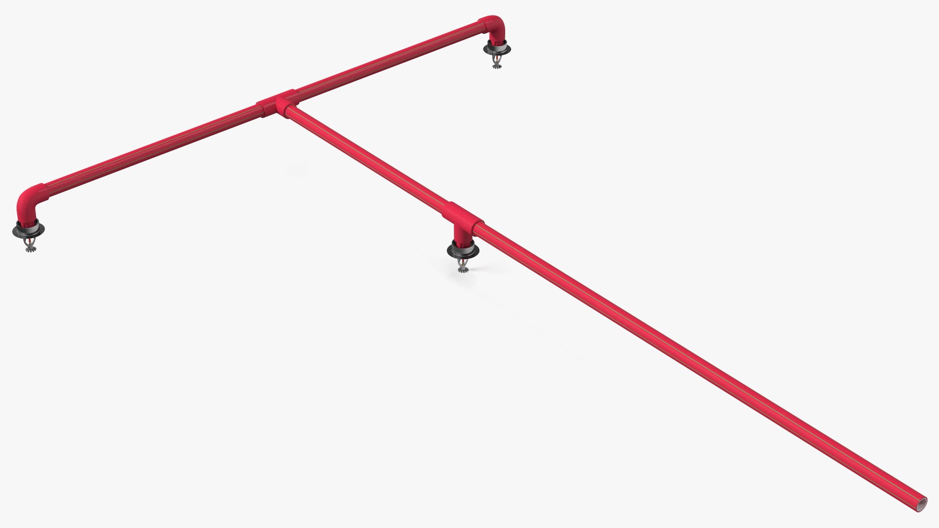 Fire Sprinkler System 3D model preview