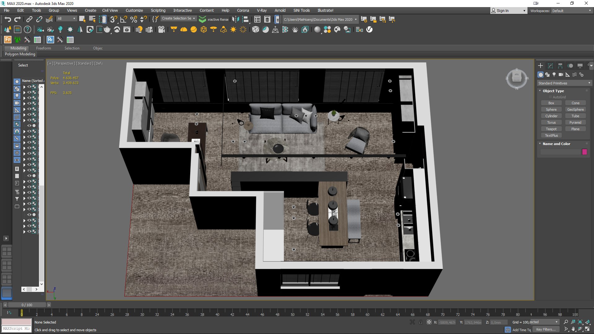 Living Kitchen Office 13 - Maiholuxury - MAX FBX OBJ SKP Simlab Collada ...