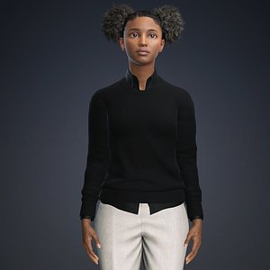 3D model Realistic Ebony Girl