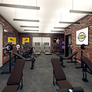 3D gym interior