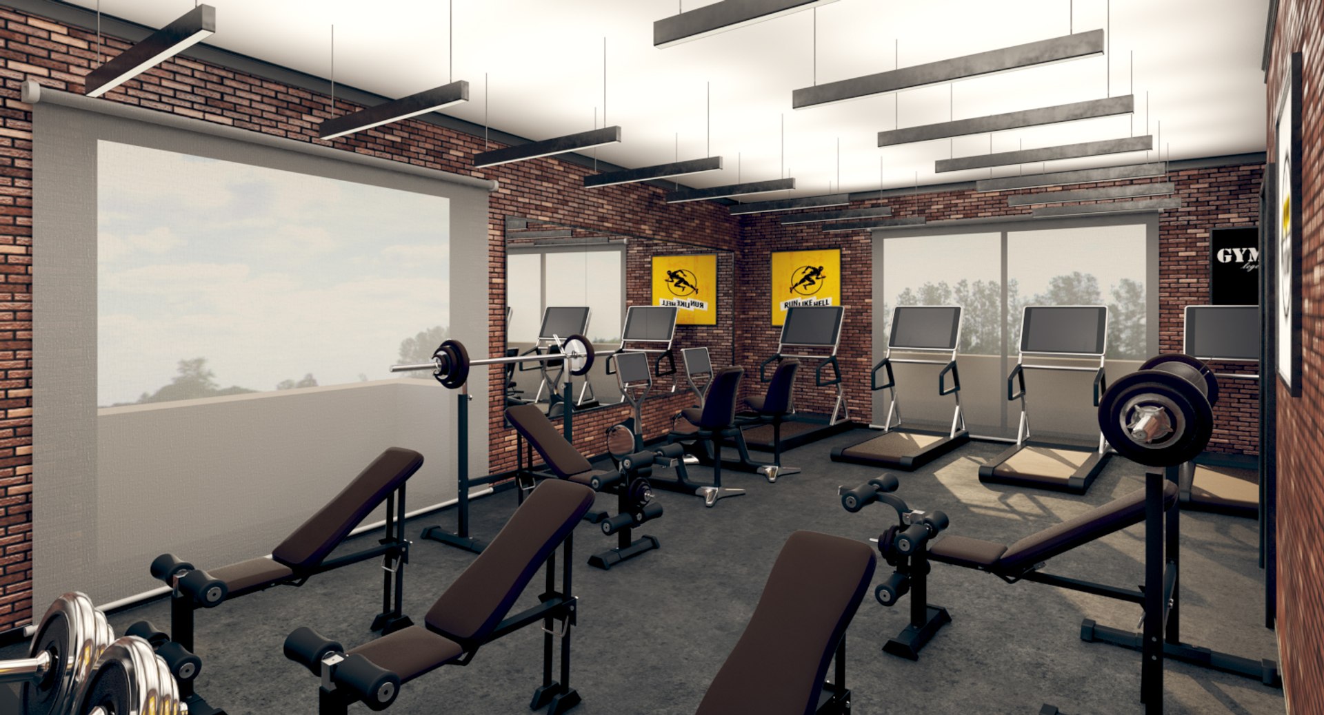 3D Gym Interior - TurboSquid 1310832