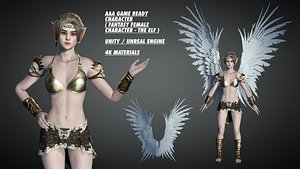 3D AAA Fantasy Female Character - The Elf 01