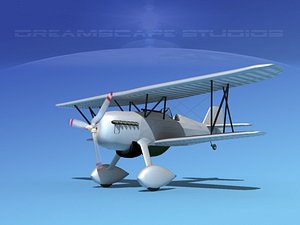 3d model curtiss hawk fighter p-6