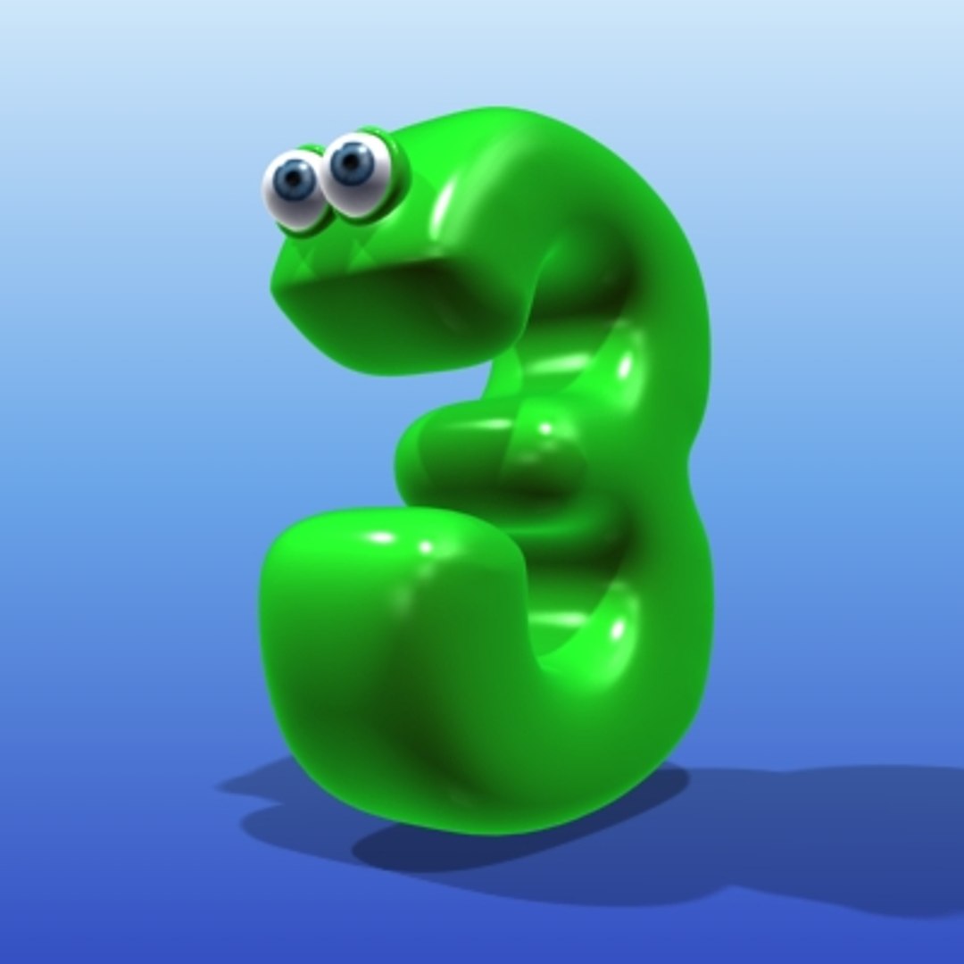 Cute Cartoon Number 3d Max