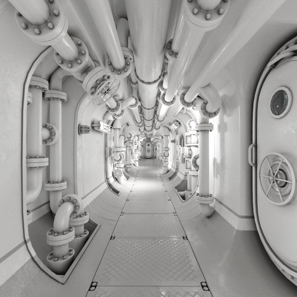 3d submarine interior model