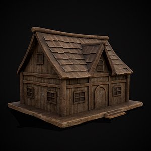 Wooden Toy House 3D model