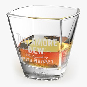 Tullamore Dew Misted Rocks Glass With Whiskey