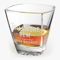Tullamore Dew Misted Rocks Glass With Whiskey
