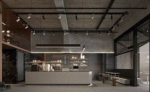 Modern Coffee shop Interior1 model