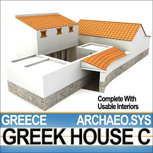 ancient greek house c 3d model