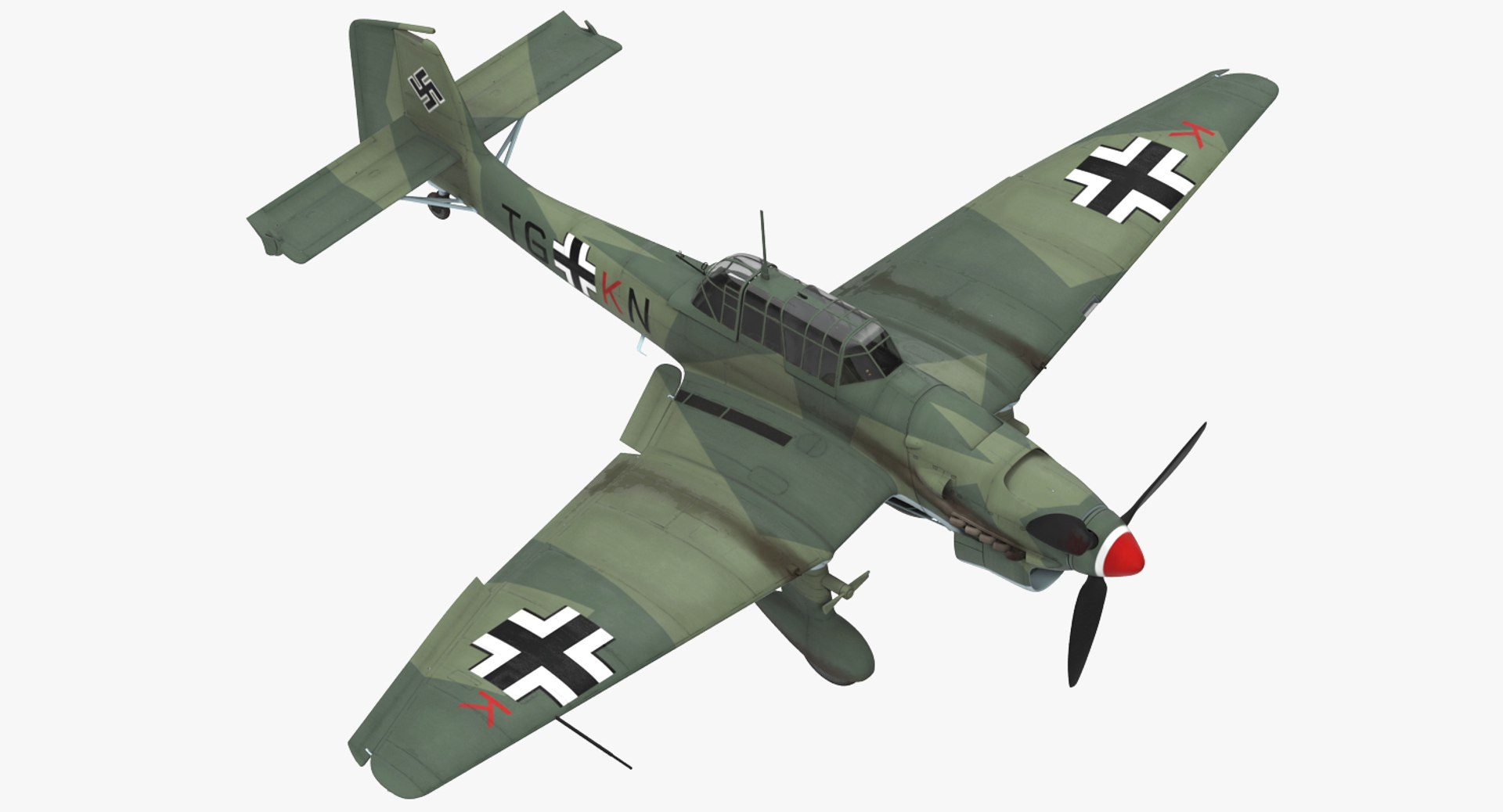 Junkers Ju 87 German Dive Bomber Rigged 3D model preview
