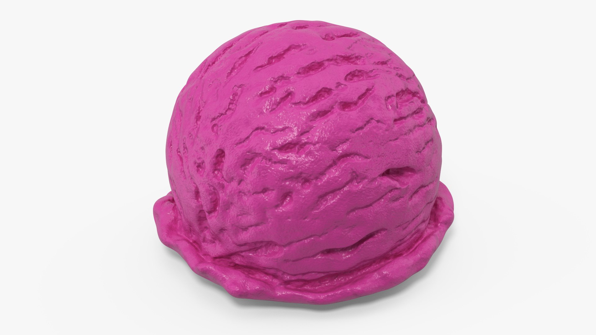 Strawberry Ice Cream Ball 3D model preview