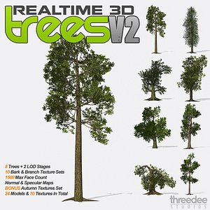 realtime trees v2 - 3d model