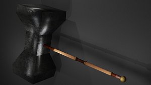 3D simple warhammer hammer