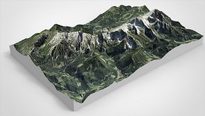 3D Mountain landscape Grosser Pyrgas Ennstaler Alps