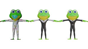 Frog Family 3D model