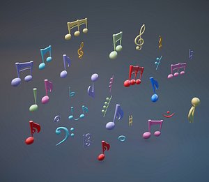 music notes 3D model