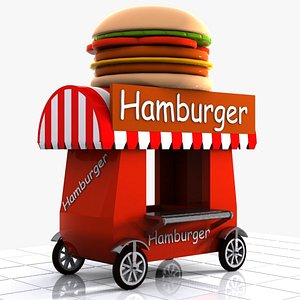 Cartoon Hamburger Cart