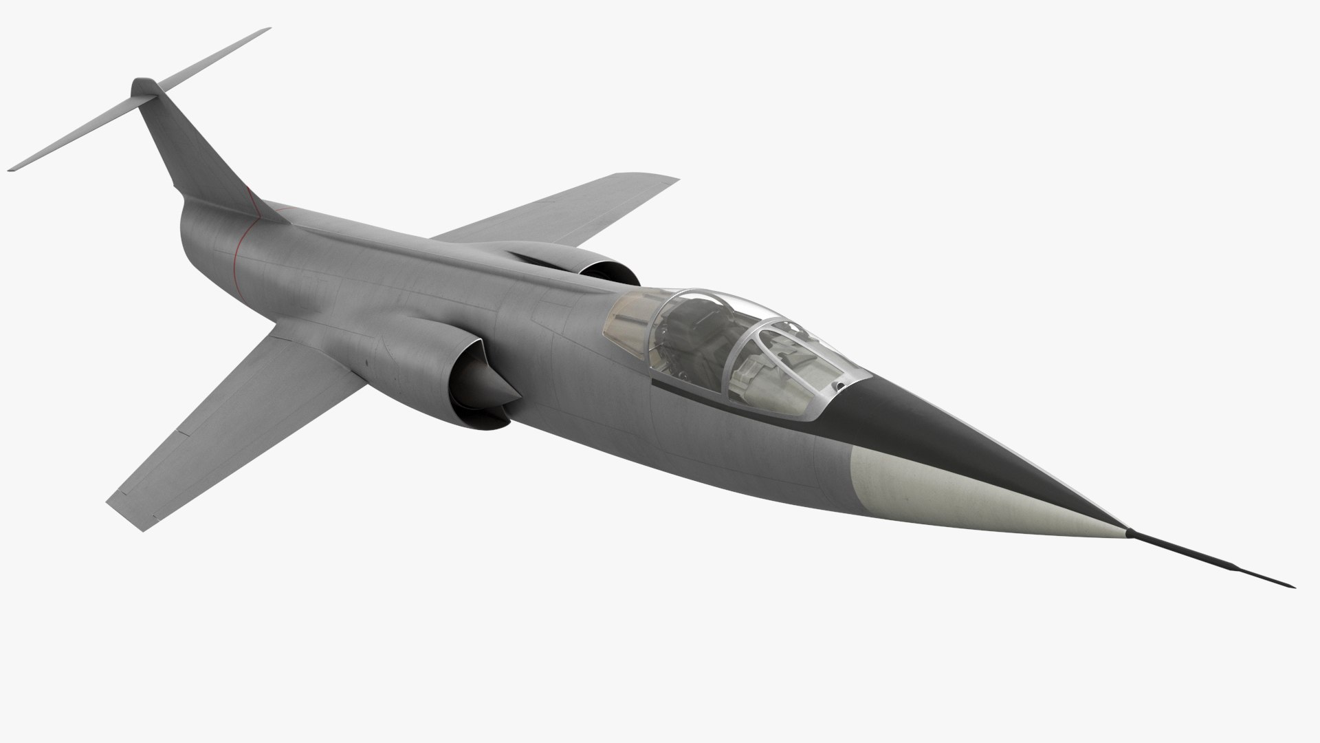 Vintage Supersonic Fighter Jet Rigged 3D model preview