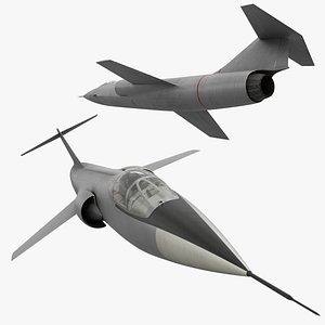 Vintage Supersonic Fighter Jet Rigged