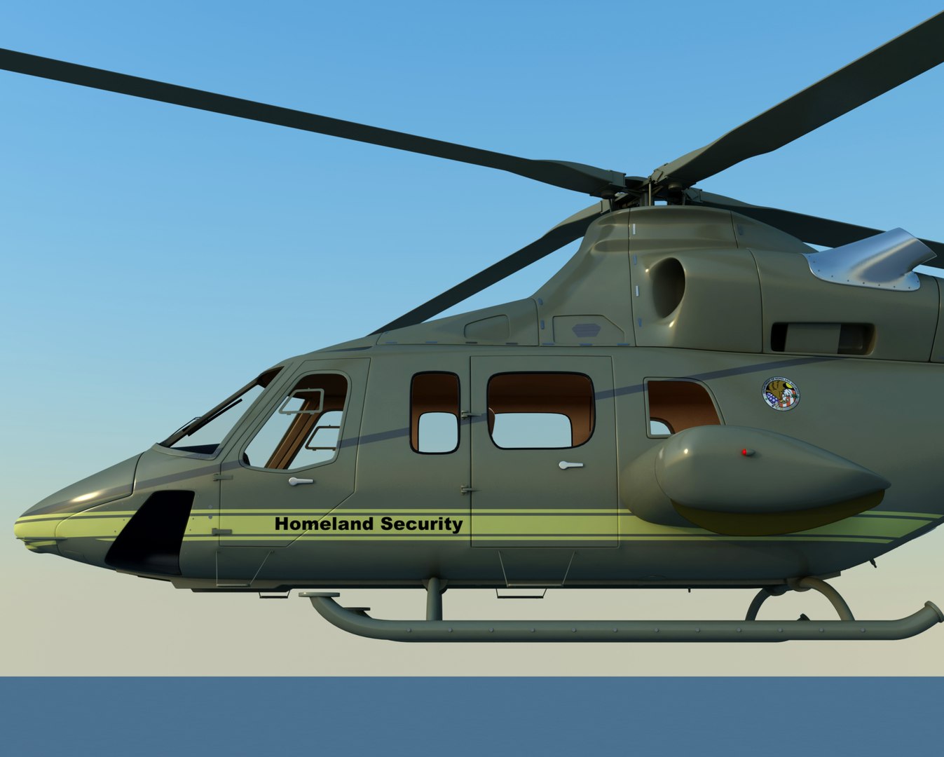 3ds Max Bell Homeland Security Helicopter