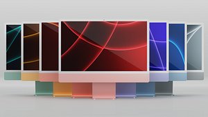 3D Apple iMac 2021,Magic Keybord,Magic Mouse