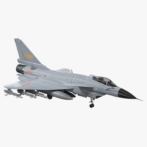 Modern Multirole Combat Aircraft J-10 Fighter Jet Rigged for Maya 3D model