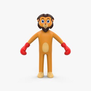 Boxing Lion Animal Animated