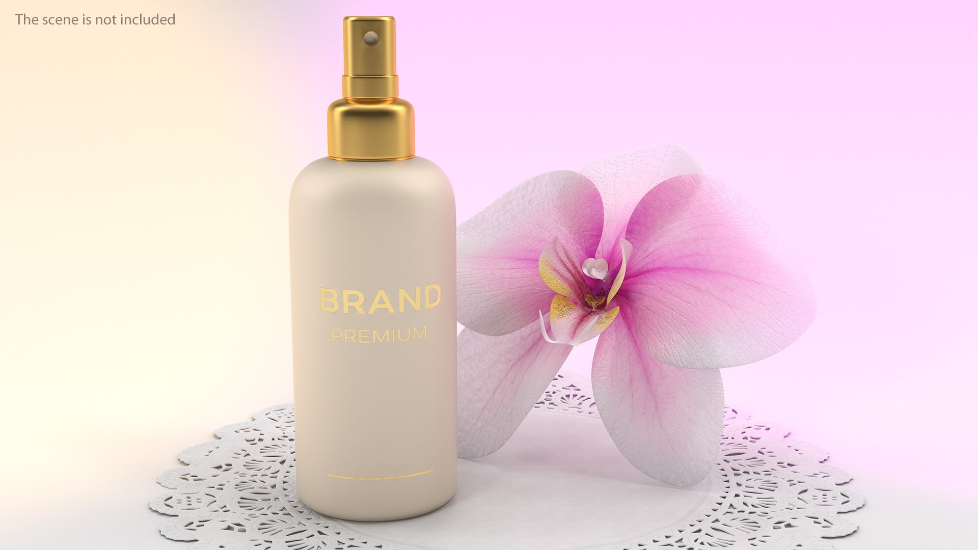 Gold Cosmetic Spray Bottle 3D model preview