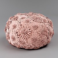 WOOL FLOWER APPLIQUE POUF Restoration Hardware