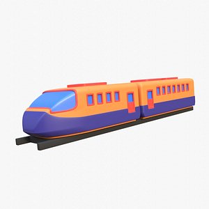 3D High Speed Train 3D Illustration