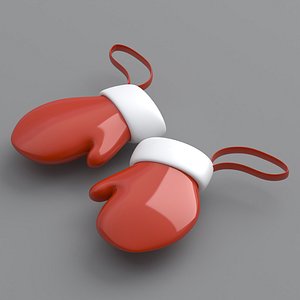 christmas hand gloves Red