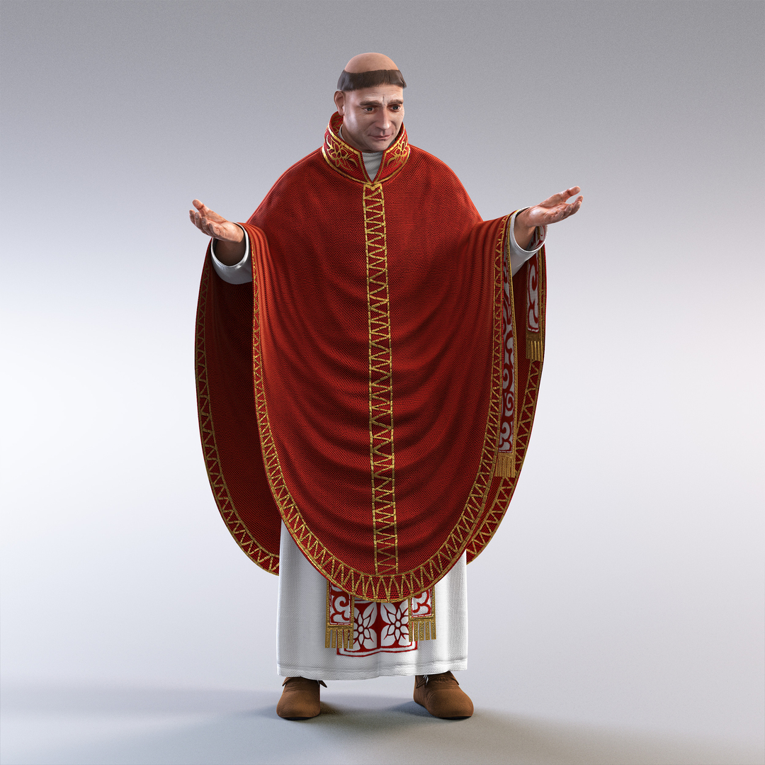 3d medieval priest