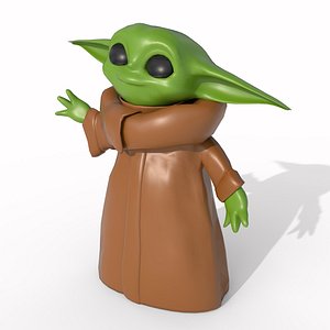 Baby Yoda Toy 3D