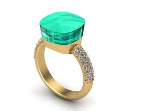 Ring pomellato settings 3D